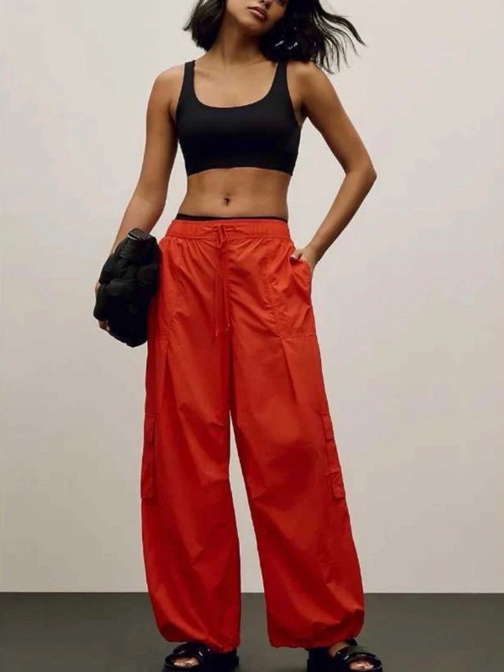 Daily Practice x Anthropologie Base Jump Parachute Pants - Red - NWT